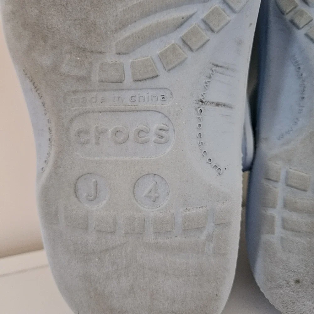 CROCS Kids Light Blue Clog Sandals with Cream Star & Moon Charms